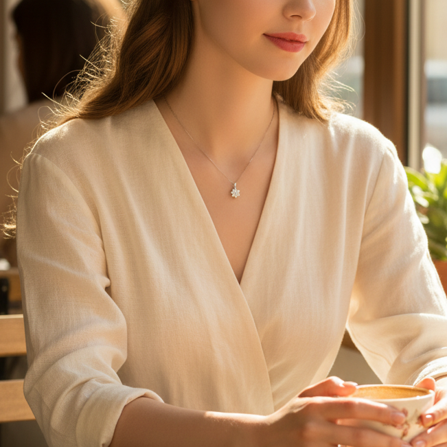 Best Snowflake Pendant Necklace for Everyday Jewelry: A 1-Carat Moissanite Gift Guide